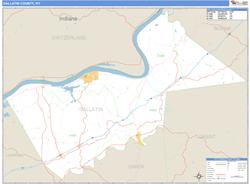 Gallatin County, KY Zip Code Wall Map