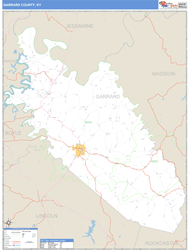 Garrard County, KY Zip Code Wall Map