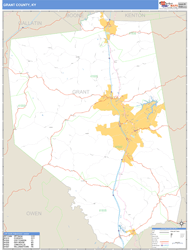 Grant County, KY Zip Code Wall Map