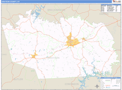 Grayson County, KY Zip Code Wall Map