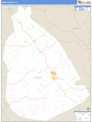 Green County, KY Zip Code Wall Map