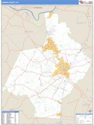 Hardin County, KY Zip Code Wall Map