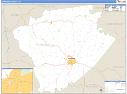 Harrison County, KY Zip Code Wall Map