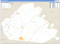 Henry County, KY Zip Code Wall Map