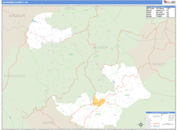 Jackson County, KY Zip Code Wall Map