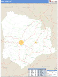 Knott County, KY Wall Map