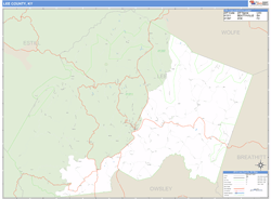 Lee County, KY Zip Code Wall Map