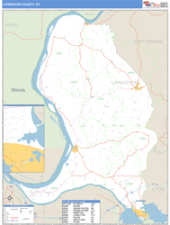 Livingston County, KY Zip Code Wall Map