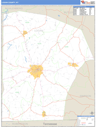 Logan County, KY Zip Code Wall Map