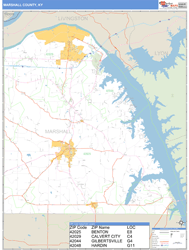 Marshall County, KY Wall Map