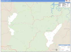 Menifee County, KY Zip Code Wall Map