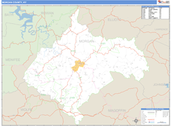 Morgan County, KY Zip Code Wall Map