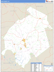 Ohio County, KY Zip Code Wall Map