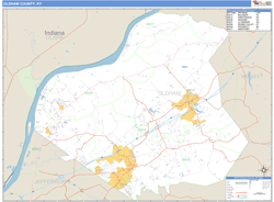 Oldham County, KY Zip Code Wall Map