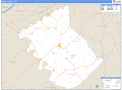 Owen County, KY Zip Code Wall Map