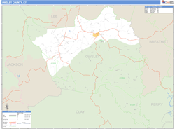 Owsley County, KY Zip Code Wall Map