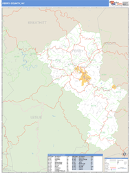 Perry County, KY Zip Code Wall Map