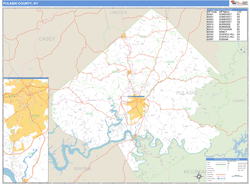 Pulaski County, KY Zip Code Wall Map