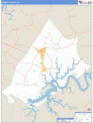 Russell County, KY Zip Code Wall Map