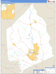 Scott County, KY Wall Map