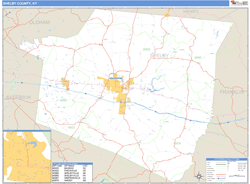 Shelby County, KY Zip Code Wall Map