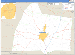 Simpson County, KY Zip Code Wall Map