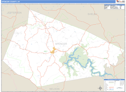 Spencer County, KY Zip Code Wall Map