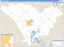 Taylor County, KY Zip Code Wall Map