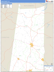 Todd County, KY Zip Code Wall Map