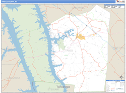 Trigg County, KY Zip Code Wall Map