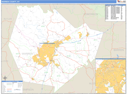 Warren County, KY Zip Code Wall Map