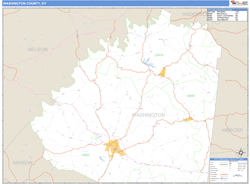 Washington County, KY Zip Code Wall Map