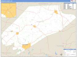 Webster County, KY Zip Code Wall Map