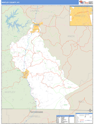 Whitley County, KY Zip Code Wall Map