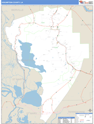 Assumption County, LA Zip Code Wall Map