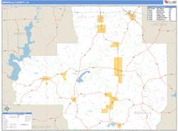 Bienville County, LA Zip Code Wall Map