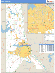 Caddo County, LA Wall Map