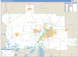 Calcasieu County, LA Zip Code Wall Map