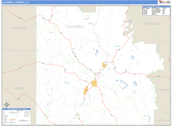 Caldwell County, LA Zip Code Wall Map