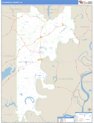 Catahoula County, LA Zip Code Wall Map