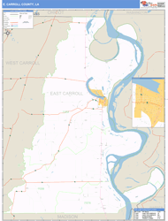 E. Carroll County, LA Zip Code Wall Map