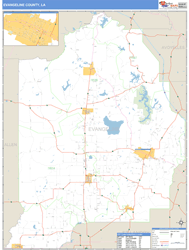 Evangeline County, LA Zip Code Wall Map