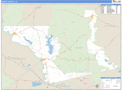 Grant County, LA Zip Code Wall Map