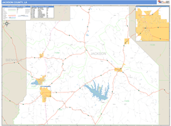 Jackson County, LA Zip Code Wall Map