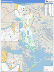 Jefferson County, LA Zip Code Wall Map