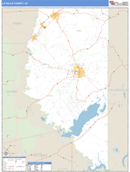 La Salle County, LA Zip Code Wall Map