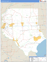 Livingston County, LA Zip Code Wall Map