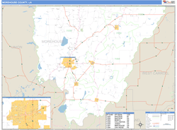 Morehouse County, LA Zip Code Wall Map