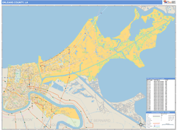 Orleans County, LA Zip Code Wall Map