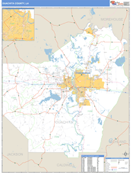 Ouachita County, LA Zip Code Wall Map